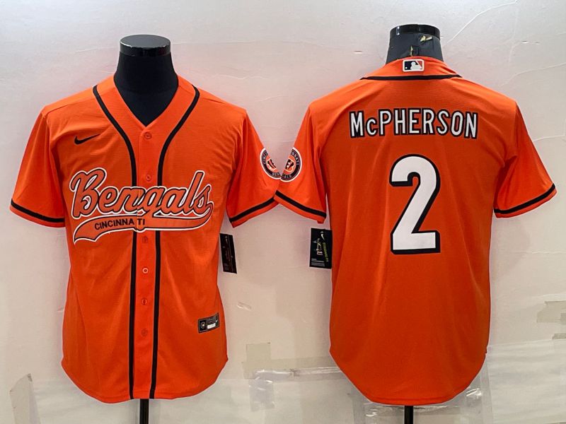 Men Cincinnati Bengals 2 Mcpherson Orange 2022 Nike Co branded NFL Jersey